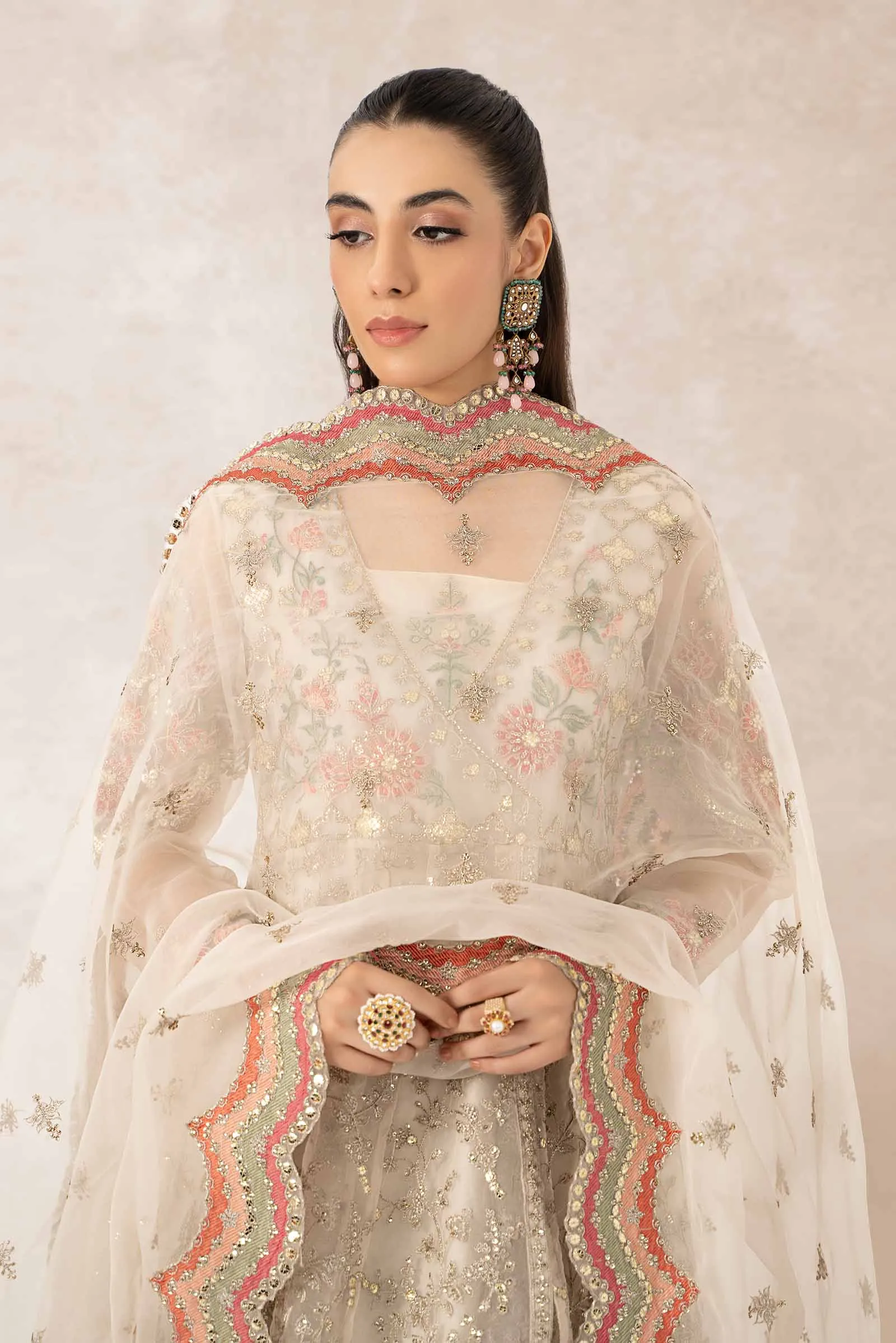 3 Piece Embroidered Organza Suit | SF-PF24-07