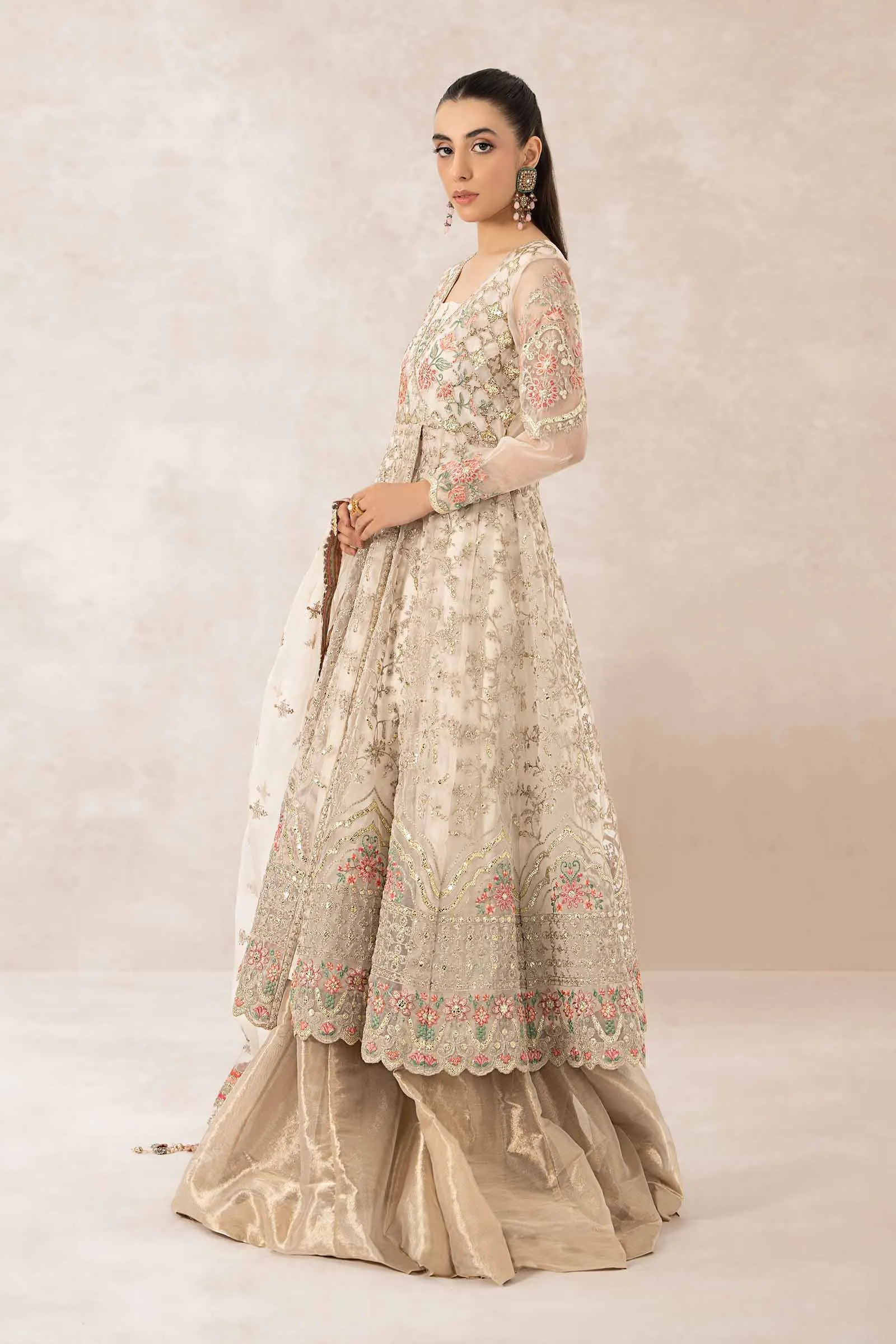 3 Piece Embroidered Organza Suit | SF-PF24-07