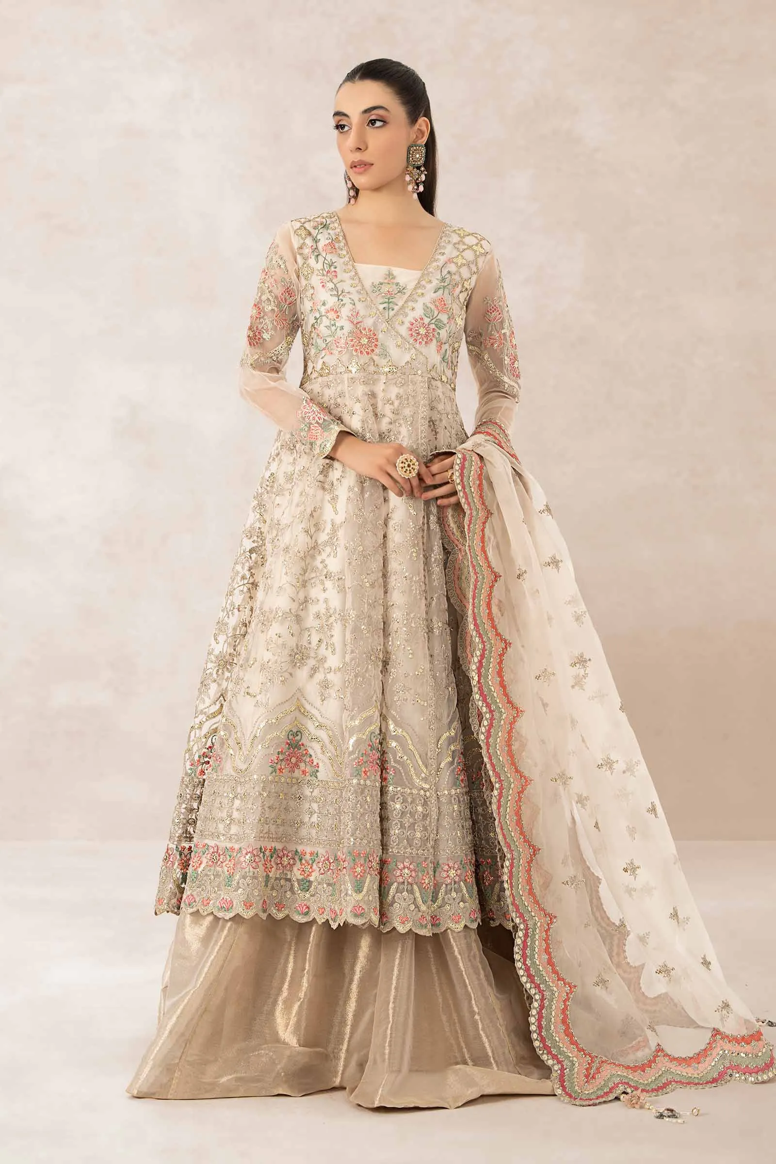 3 Piece Embroidered Organza Suit | SF-PF24-07