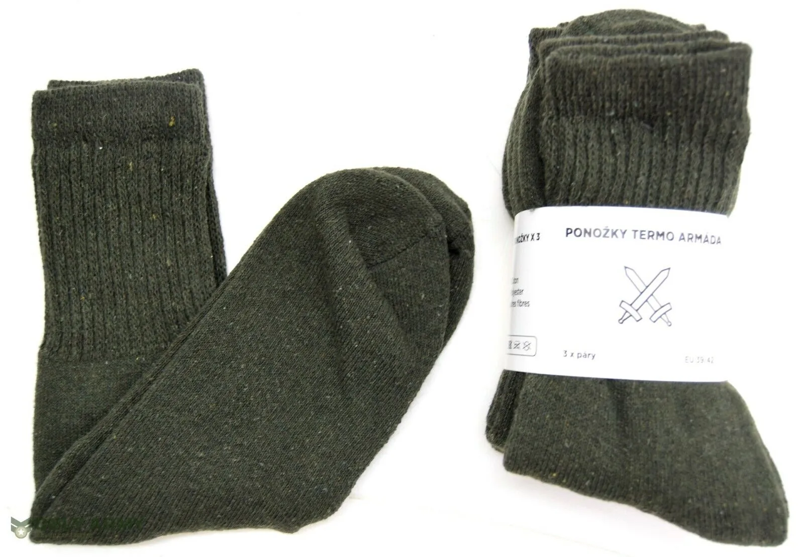 3 x Pairs Czech Army Green Socks Military Lightweight Soft Warm Boot Military