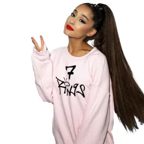 7 Rings Sweatshirt As Seen On Ariana Grande Seven Rings Print in Pink, Black, White, Light Blue Size S, M, L, XL, XXL, 3XL