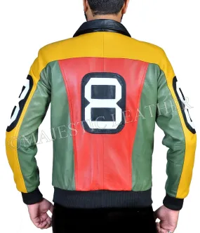 8 Ball Pool Seinfeld Michael Hoban MI Bomber Genuine Leather Jacket All Sizes