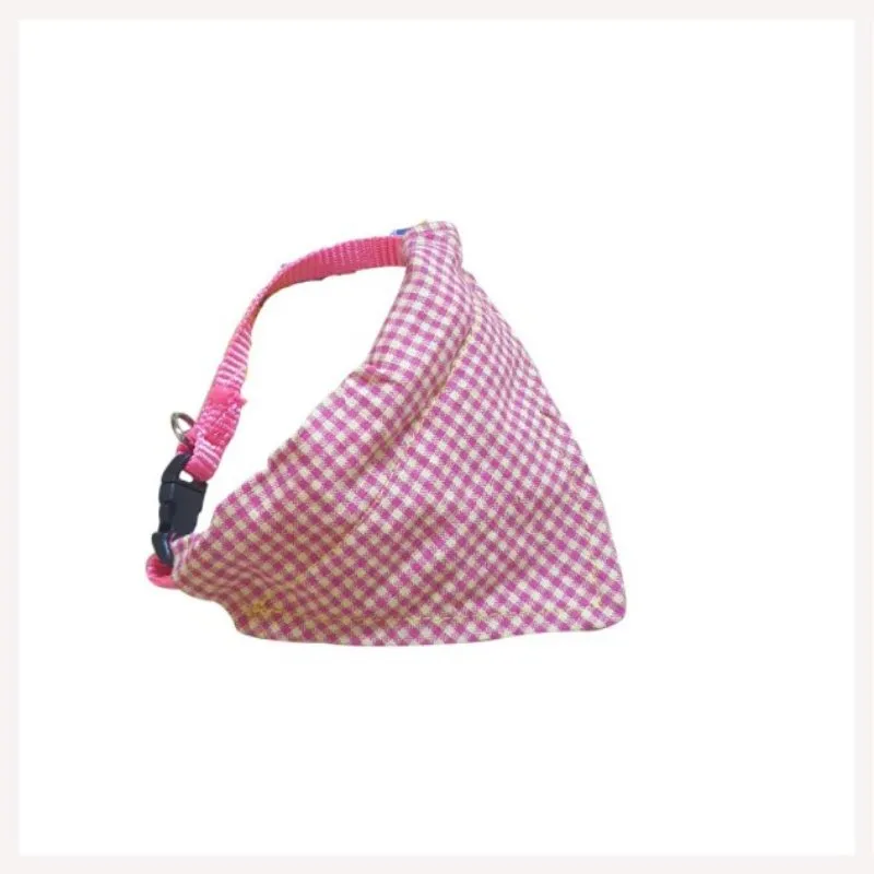 A a Pets' 2in1 Scarf Collar for Cats and Dogs in Gingham Design