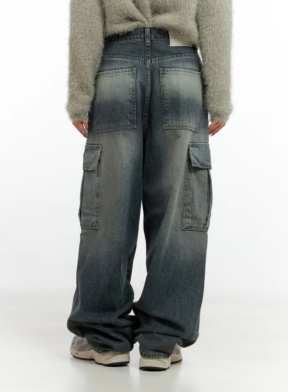 Annalise Washed Denim Cargo Jeans CN407