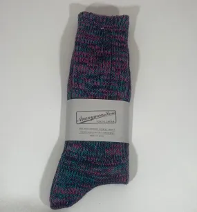 Anonymous Ism 5 Colour Mix Crew Sock - D.Violet