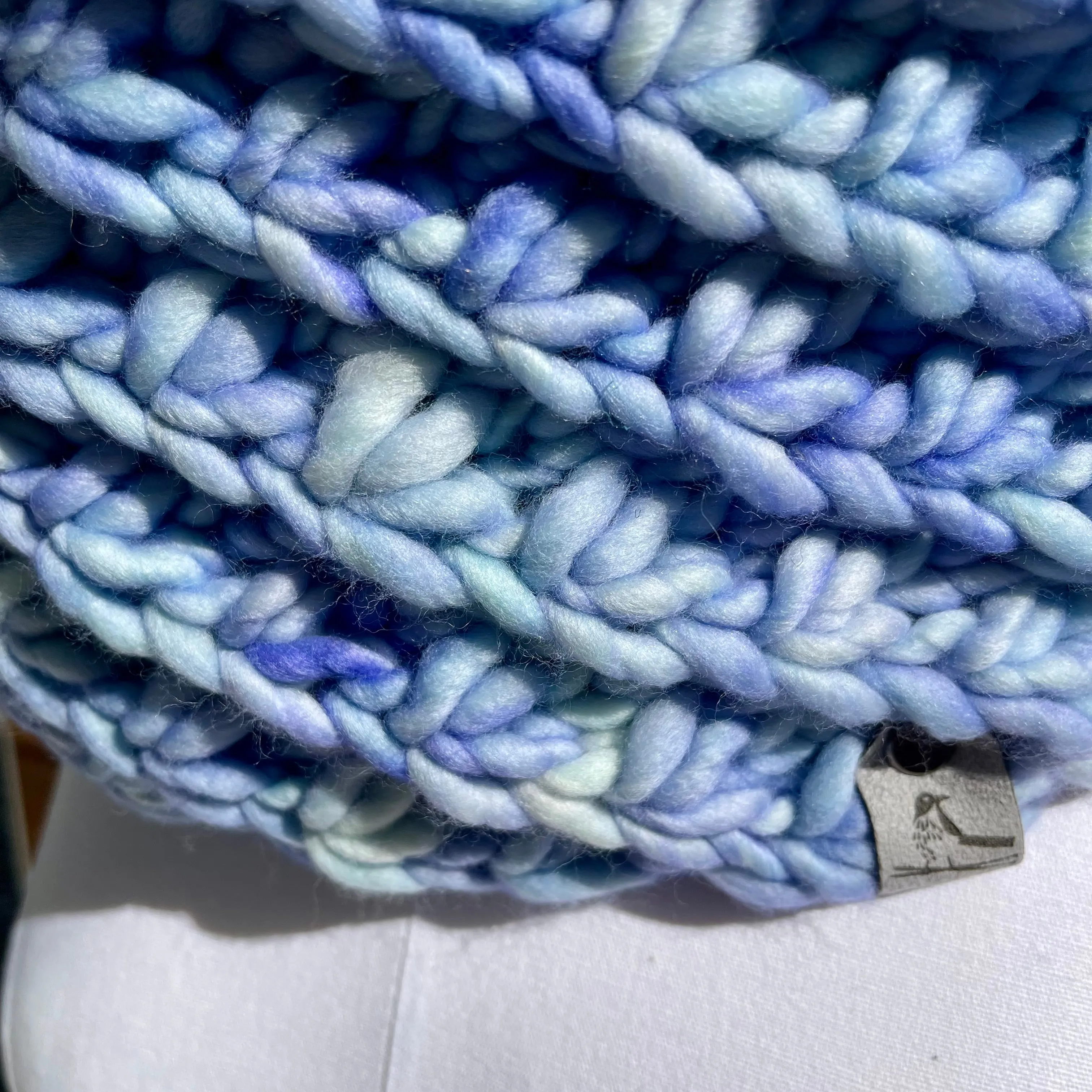 Aquamarine Luxury Merino Wool Knit Infinity Scarf