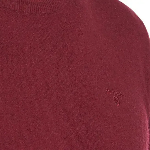 Barbour Essential Lambswool Crew Neck Ruby