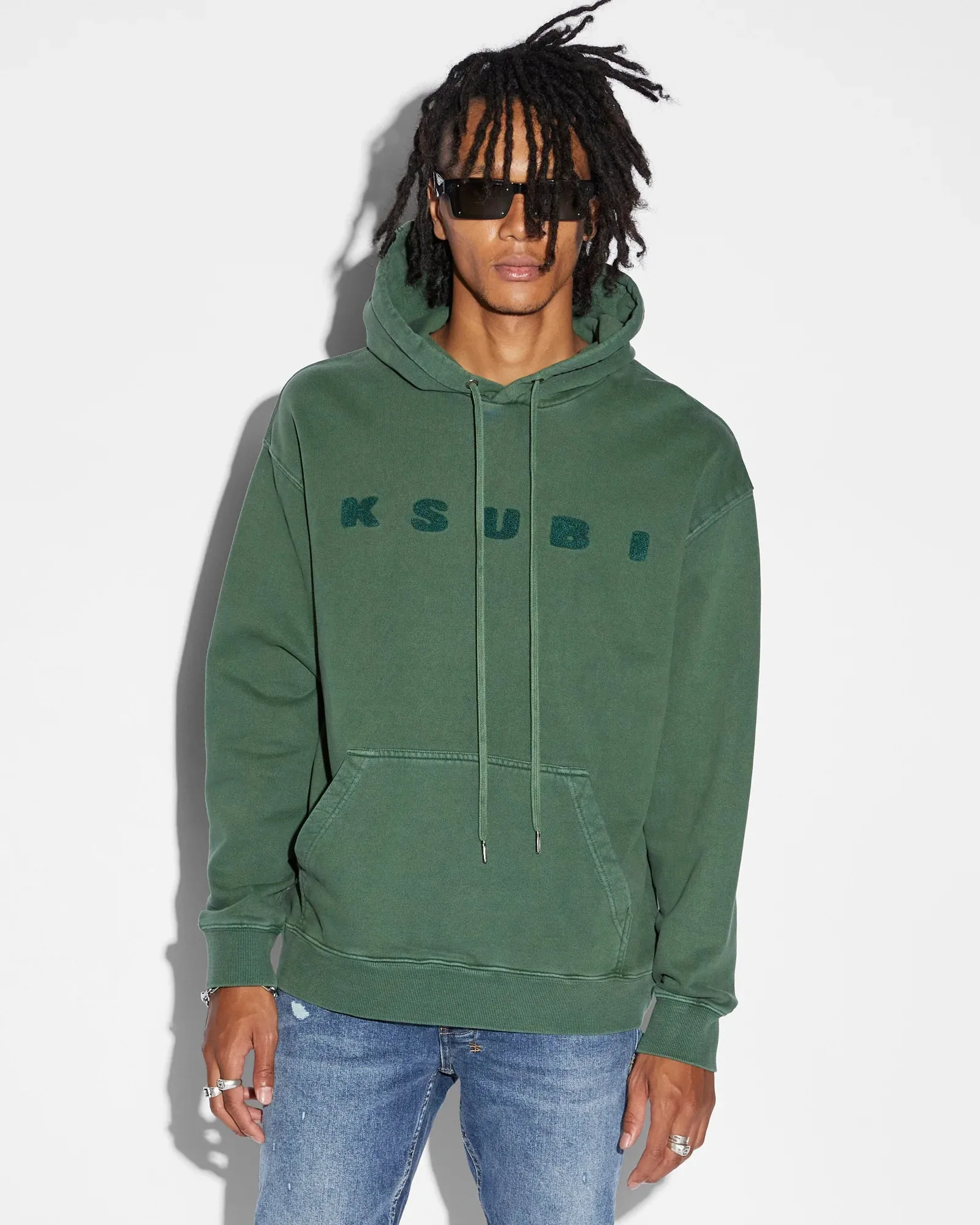 Blocked Biggie Hoodie (Emerald) - KMSP24FL009030