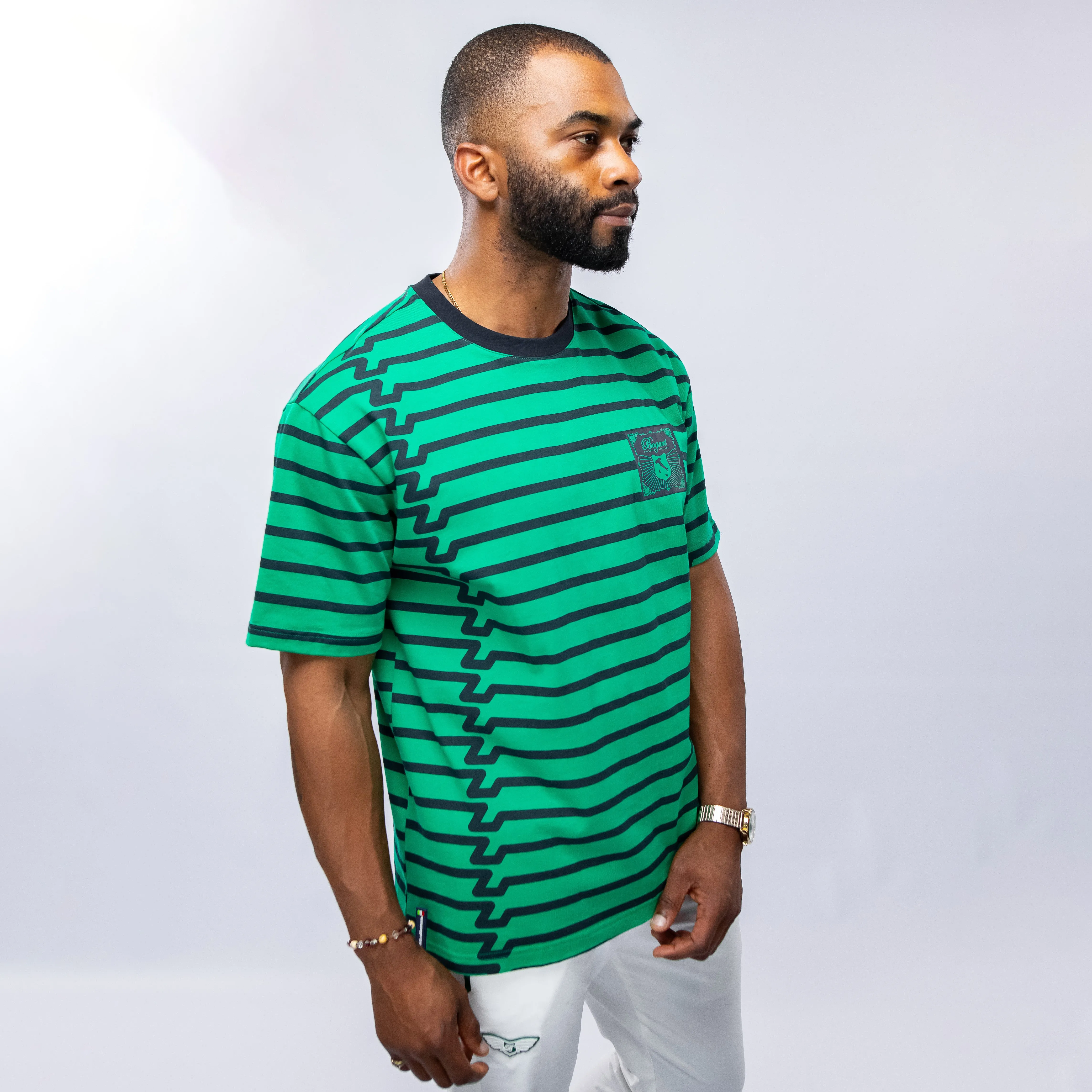 Bogart Italian Collection Striped Statement T-Shirt