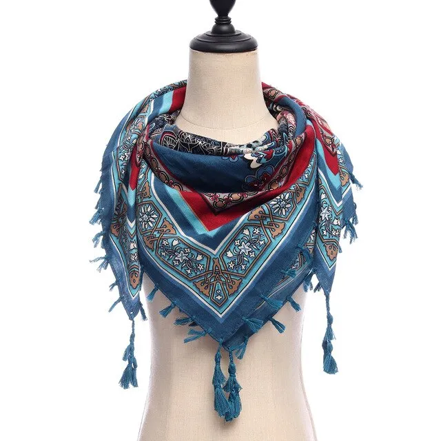 Bohemian Winter Cotton Scarf Printed Bandana Shawl #1368