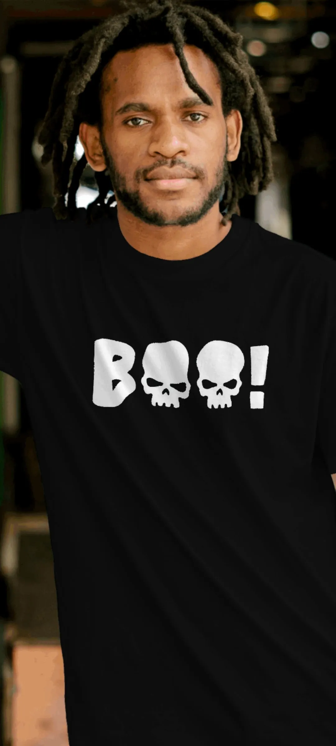 Boo! Printed Men's Black T-Shirt