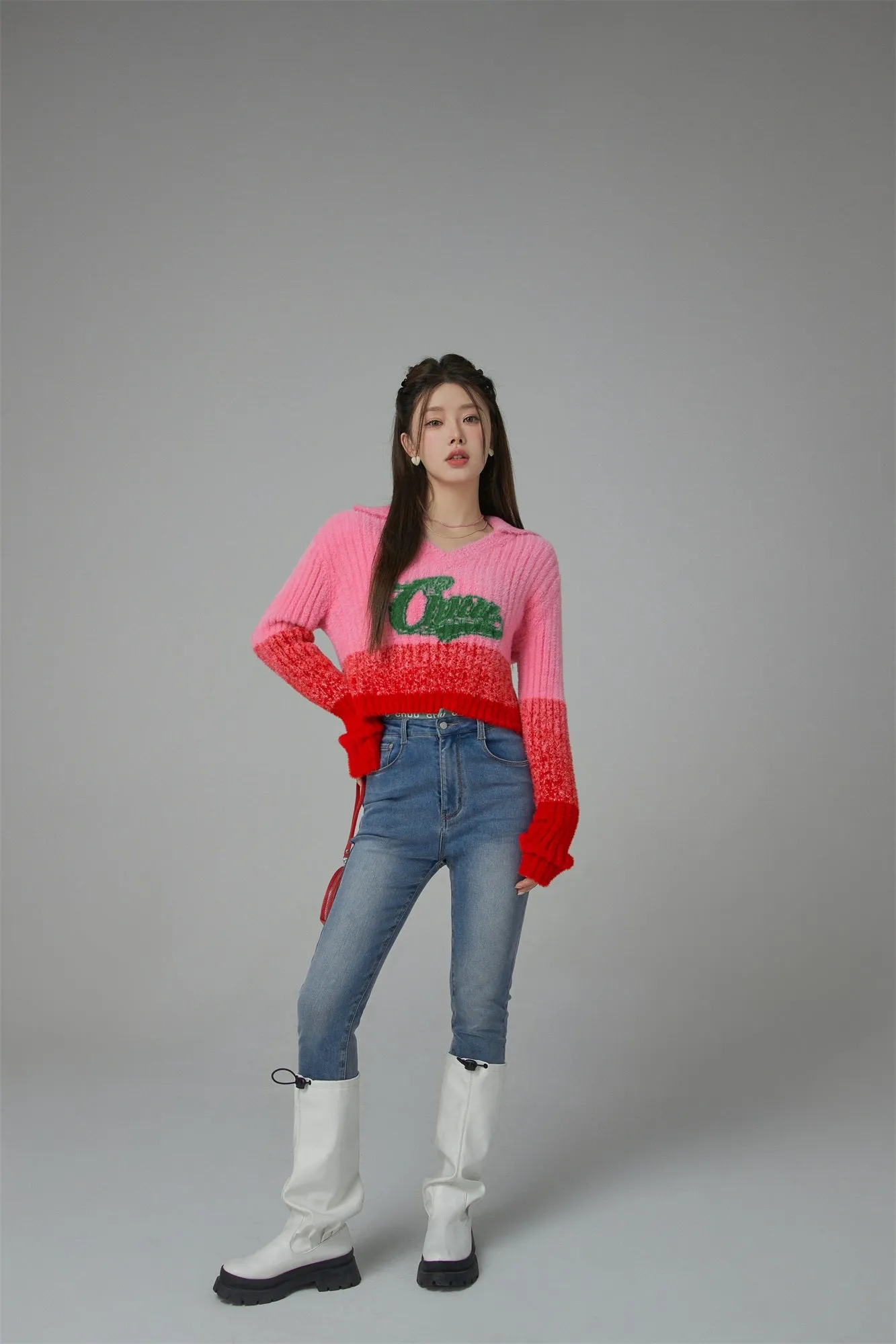 Bubbly Spirit Cropped Knit Sweater