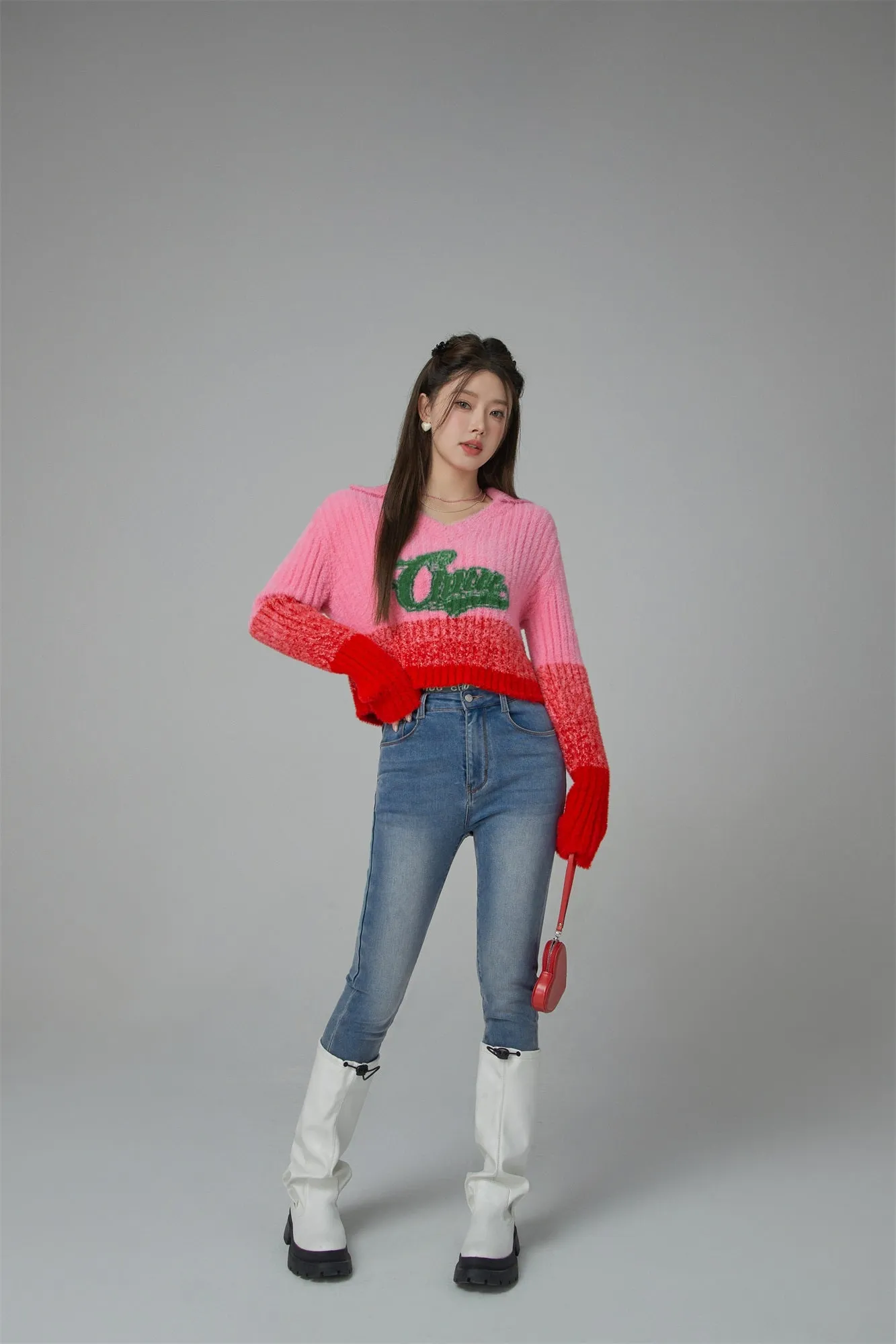 Bubbly Spirit Cropped Knit Sweater