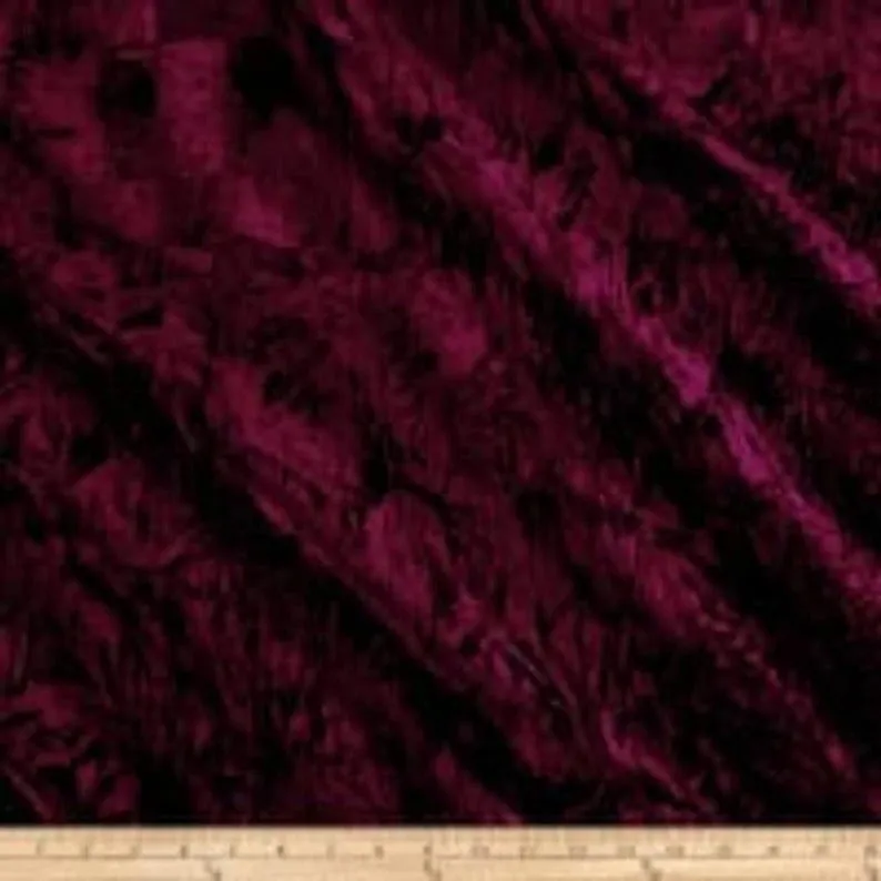 Burgundy 58/60 Inch Wide High-Quality Stretch Crushed Velvet Fabric By The Yard