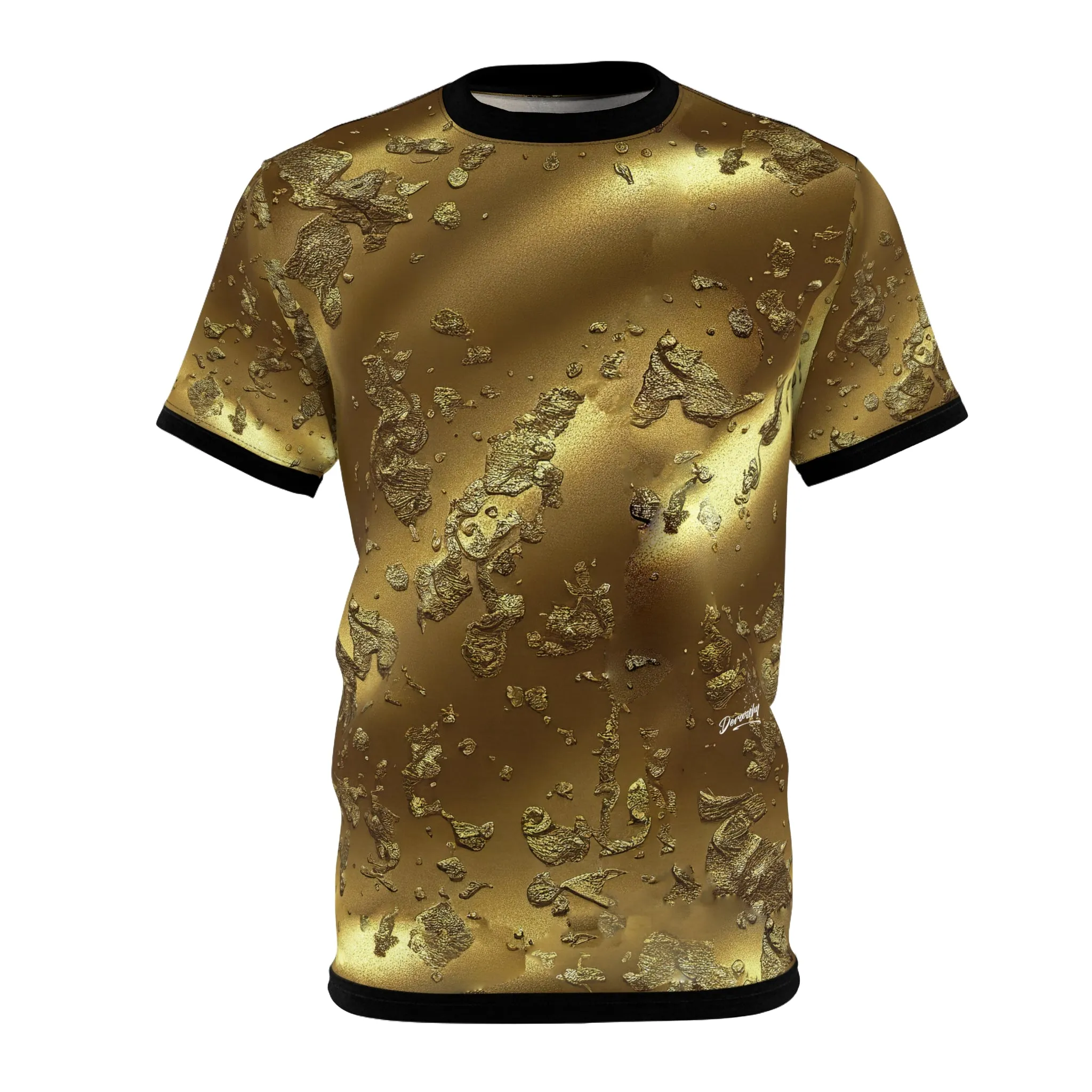 Burst of Gold T-Shirt Unisex Tee Golden T-Shirt All Over Print Tee Unisex Gold Print Tee | X3345