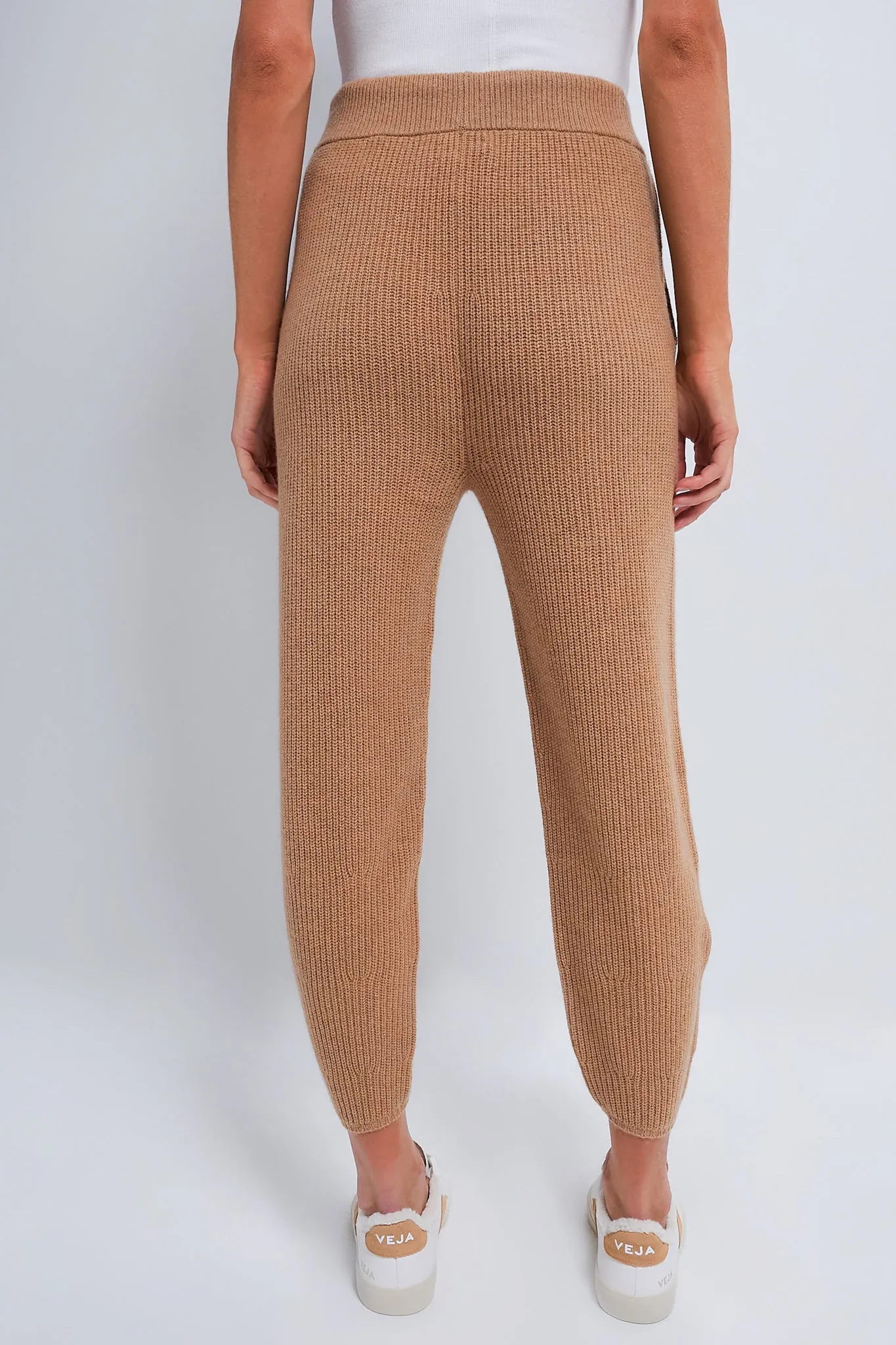 Camel Melange Cashmere Wool Blend Jogger