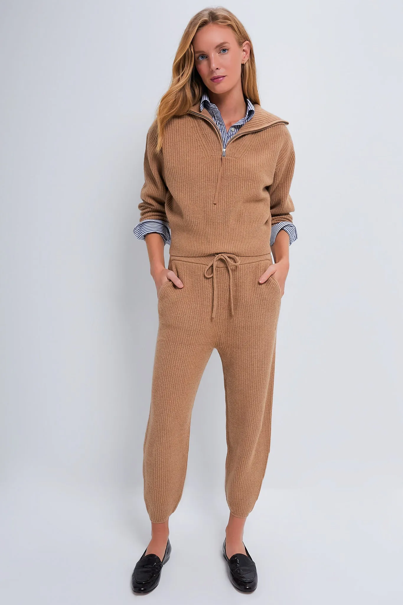 Camel Melange Cashmere Wool Blend Jogger