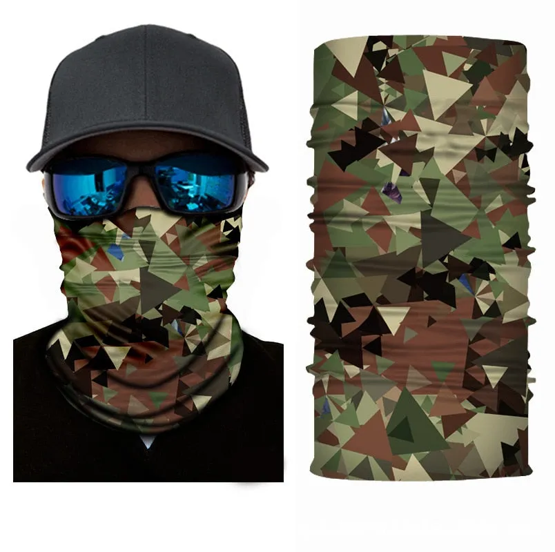 Camouflage Cycling Face Mask Tactical Military Scarf Neck Gaiter Men Seamless Bandana Women Headband Balaclava Tube Face Shield