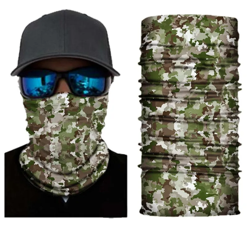 Camouflage Cycling Face Mask Tactical Military Scarf Neck Gaiter Men Seamless Bandana Women Headband Balaclava Tube Face Shield