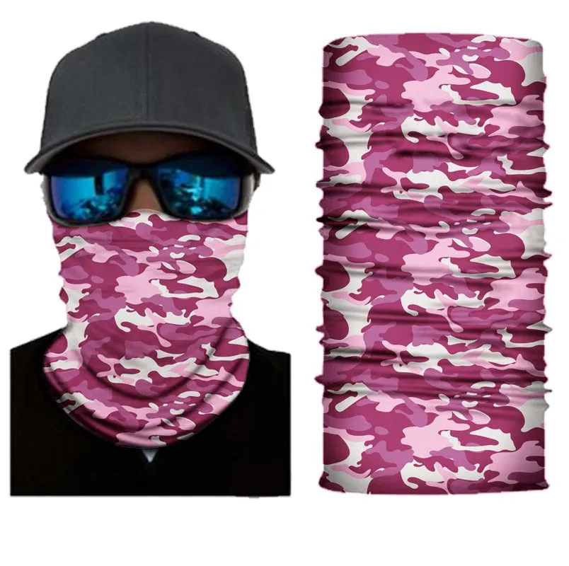 Camouflage Cycling Face Mask Tactical Military Scarf Neck Gaiter Men Seamless Bandana Women Headband Balaclava Tube Face Shield