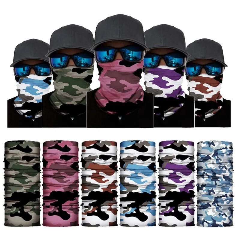 Camouflage Cycling Face Mask Tactical Military Scarf Neck Gaiter Men Seamless Bandana Women Headband Balaclava Tube Face Shield