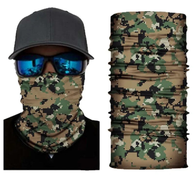 Camouflage Cycling Face Mask Tactical Military Scarf Neck Gaiter Men Seamless Bandana Women Headband Balaclava Tube Face Shield