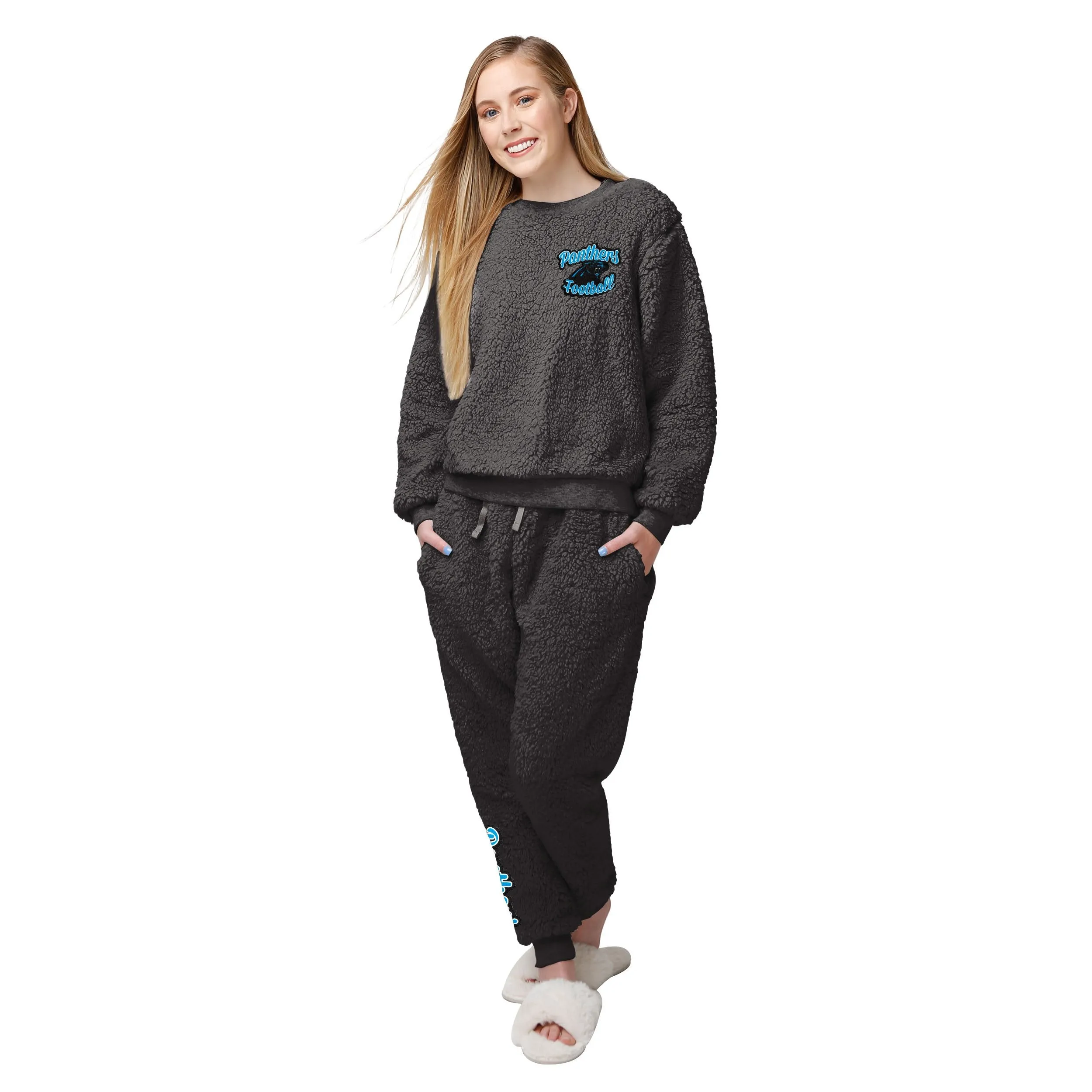 Carolina Panthers NFL Womens Sherpa Lounge Set