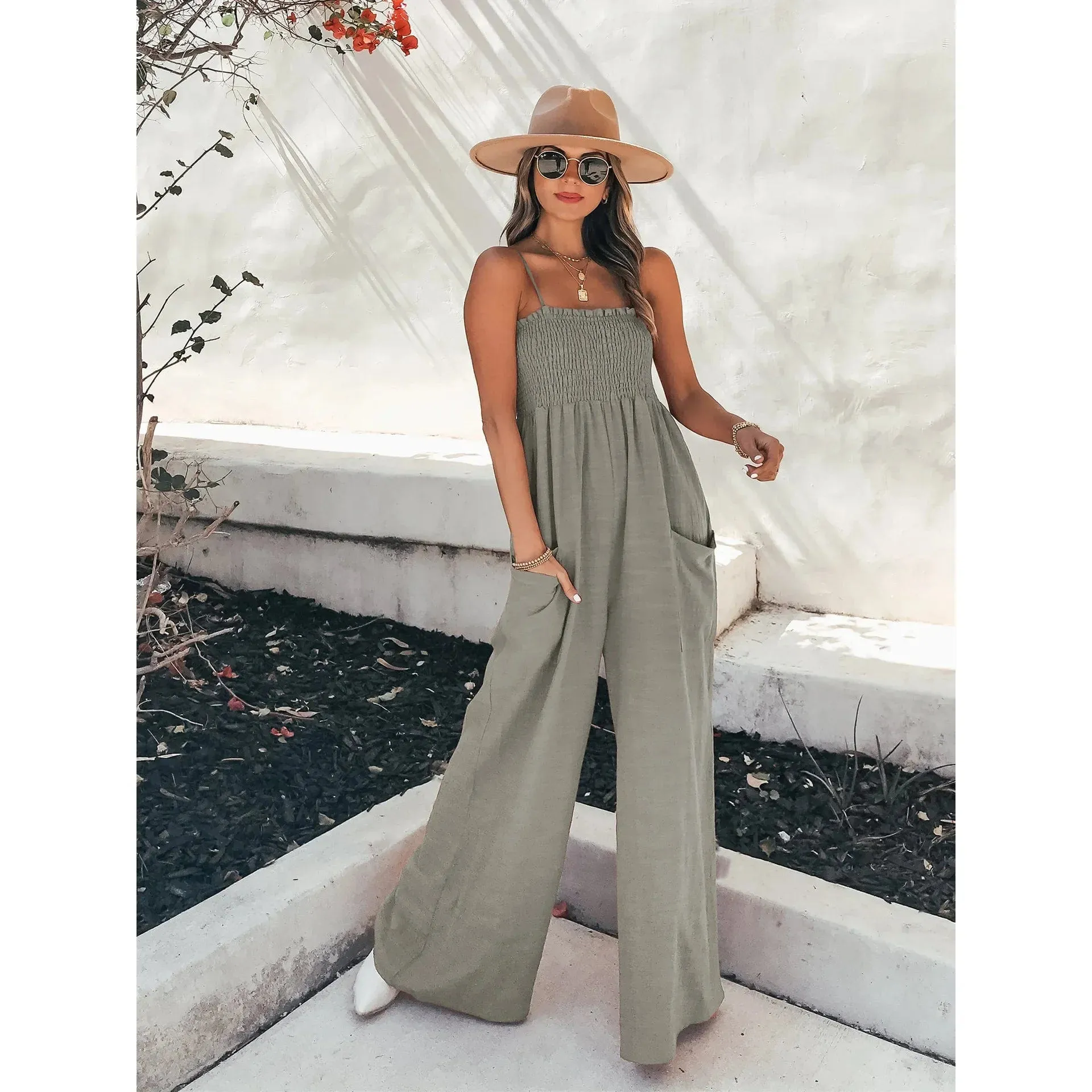 Casual Spaghetti Strap Jumpsuit Rompers