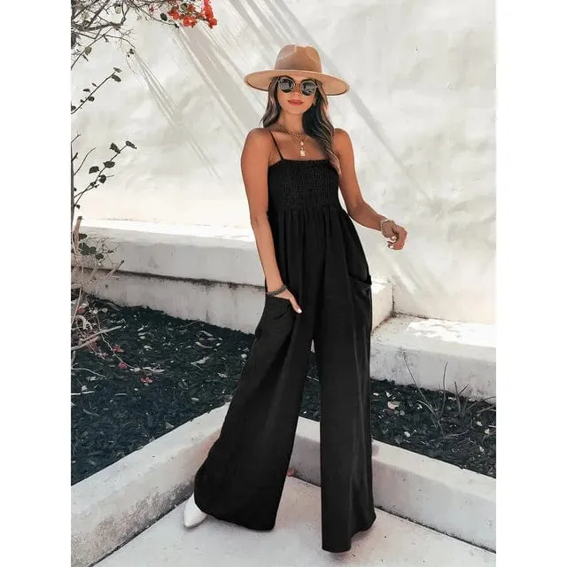 Casual Spaghetti Strap Jumpsuit Rompers