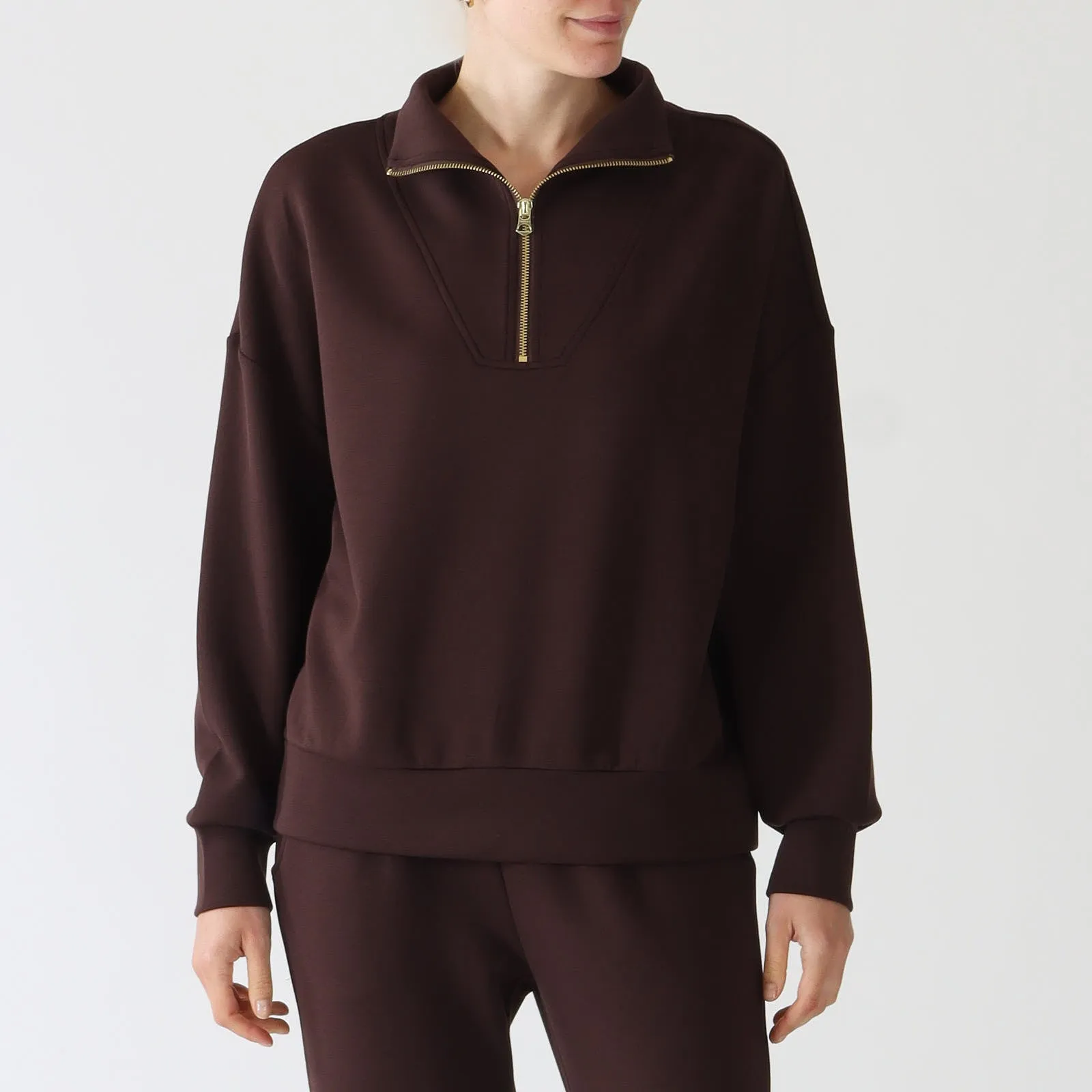 Coffee Bean Hawley Half-Zip Sweater