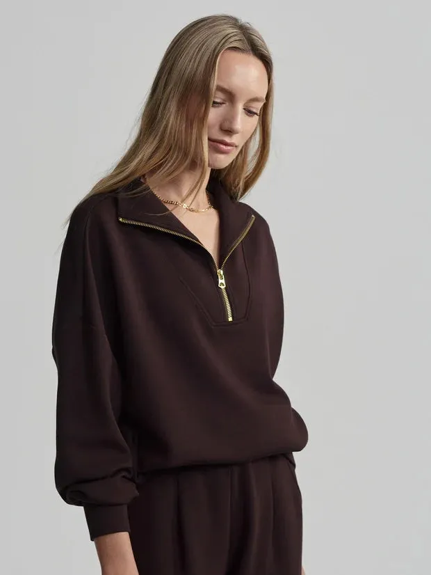 Coffee Bean Hawley Half-Zip Sweater