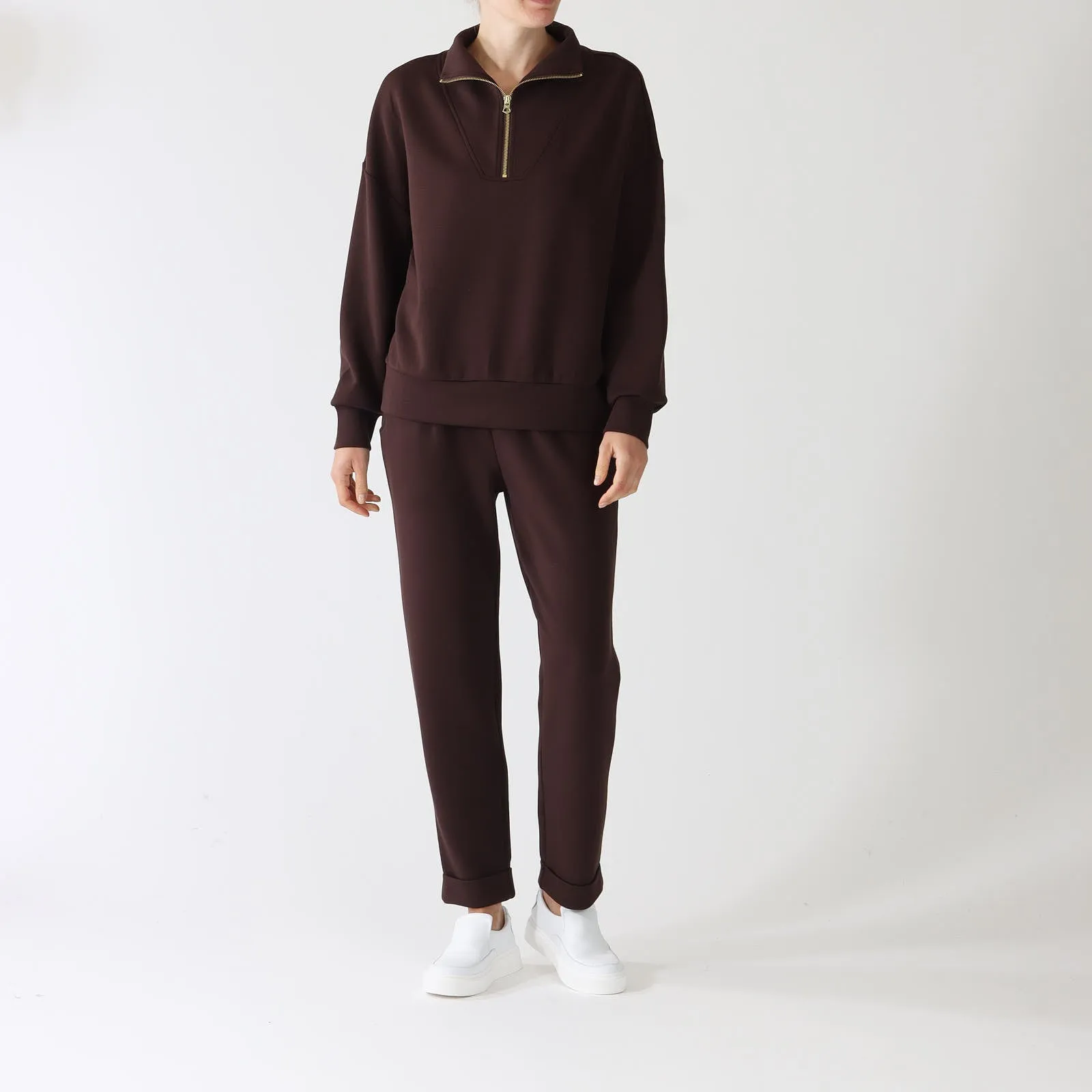 Coffee Bean Hawley Half-Zip Sweater