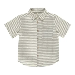 Collared Short Sleeve Shirt - Laurel Diamond - Green