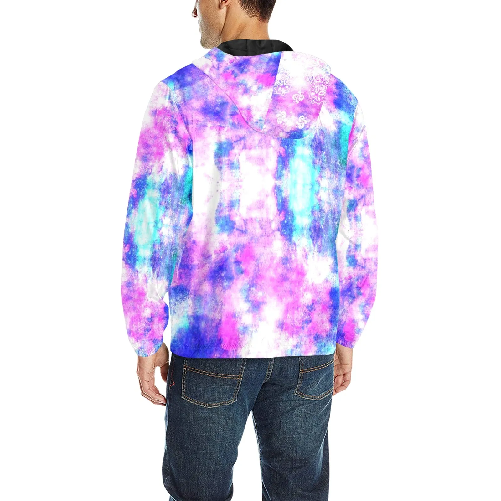 COLORFULL All Over Print Quilted Windbreaker