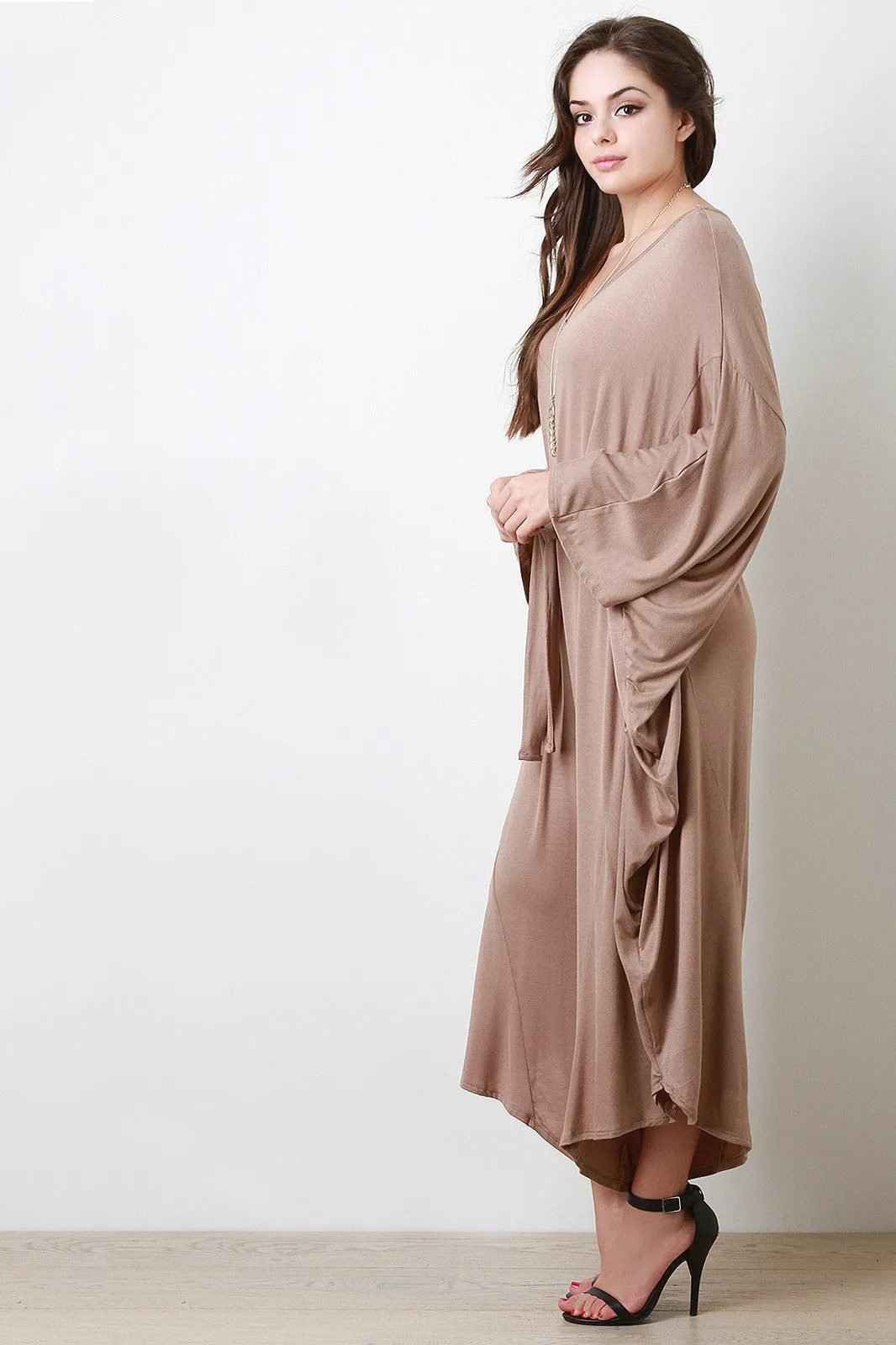 Connected Sleeve Oversize Belted Jumpsuit