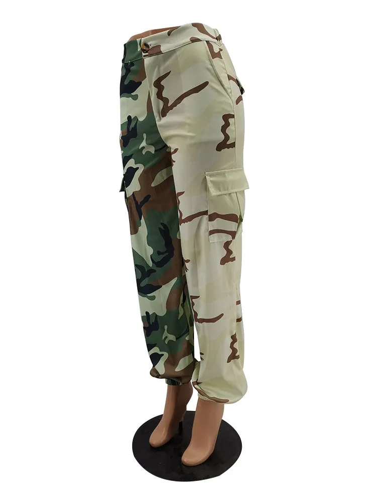 Contrast Camo Pants