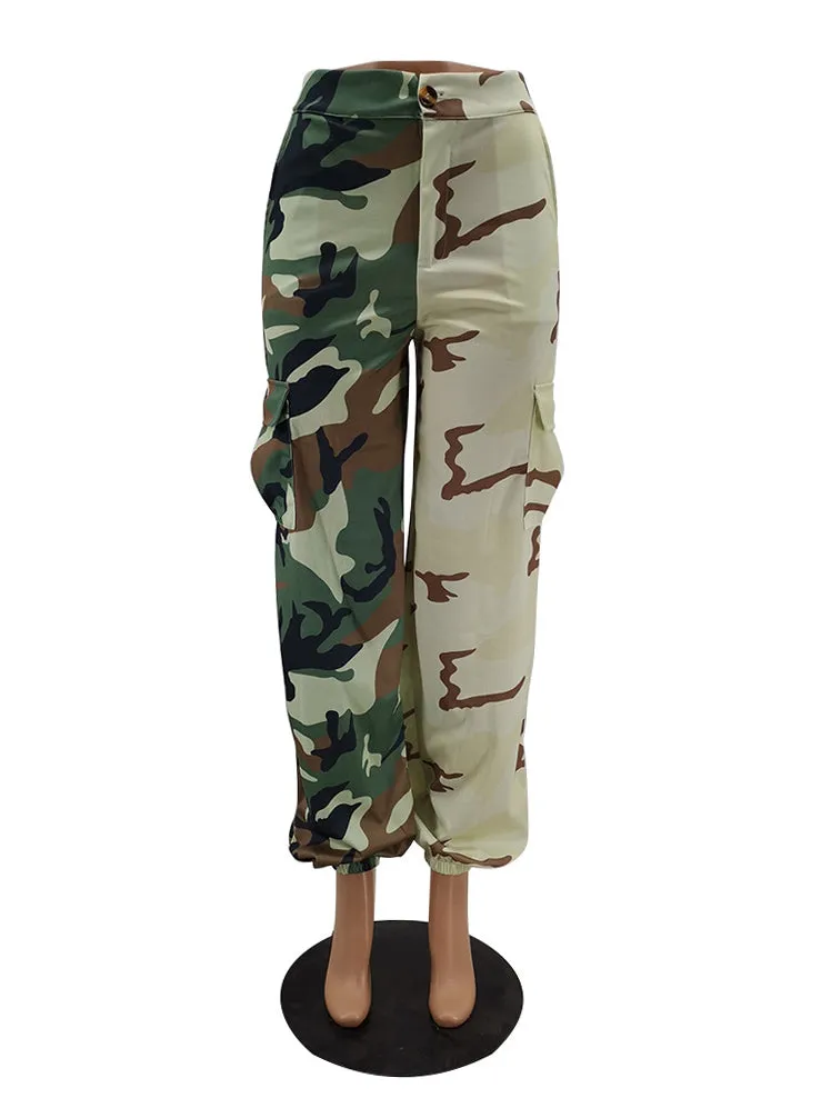 Contrast Camo Pants