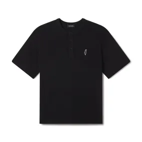 Core Henley Polo Black