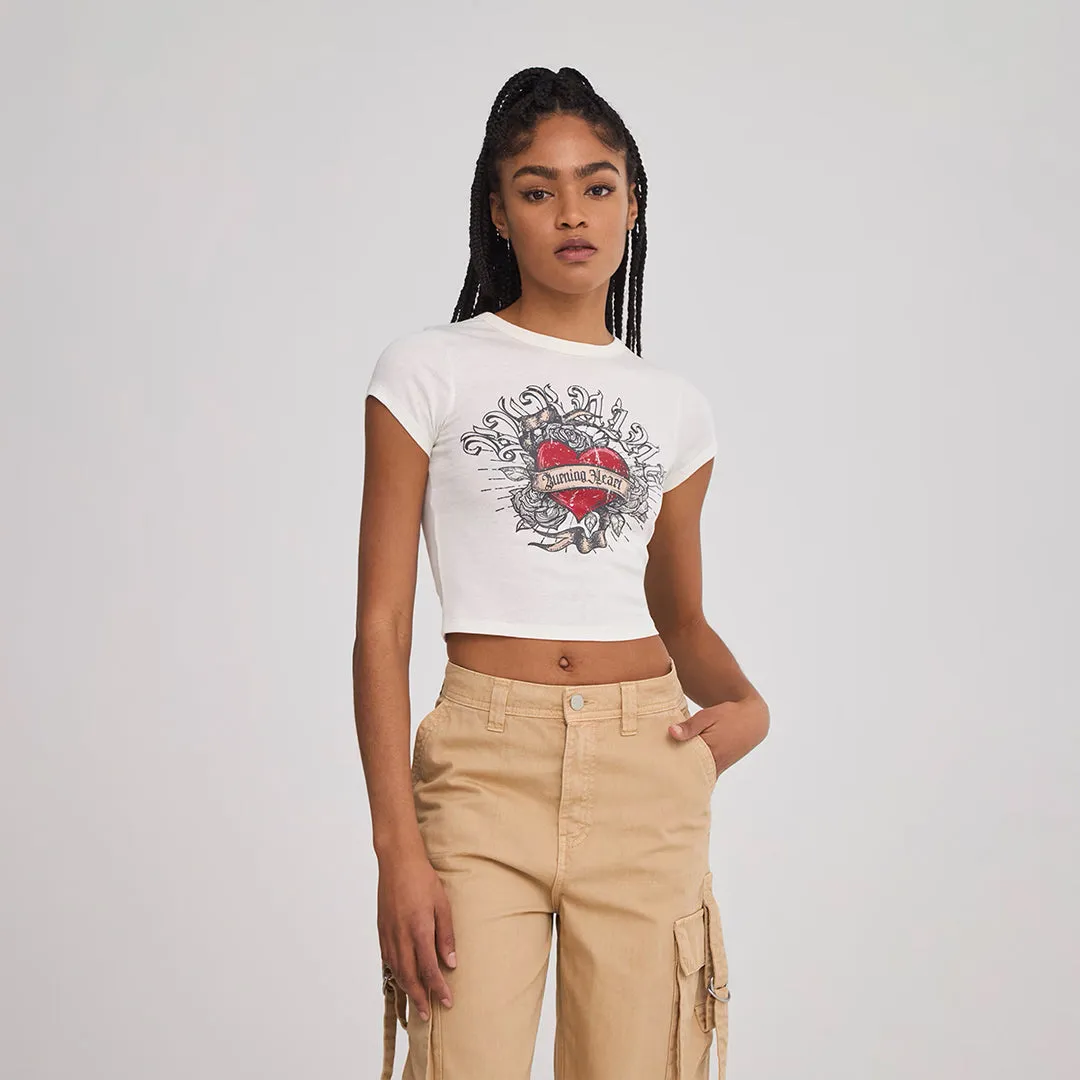 Crew Neck Cropped T-Shirt