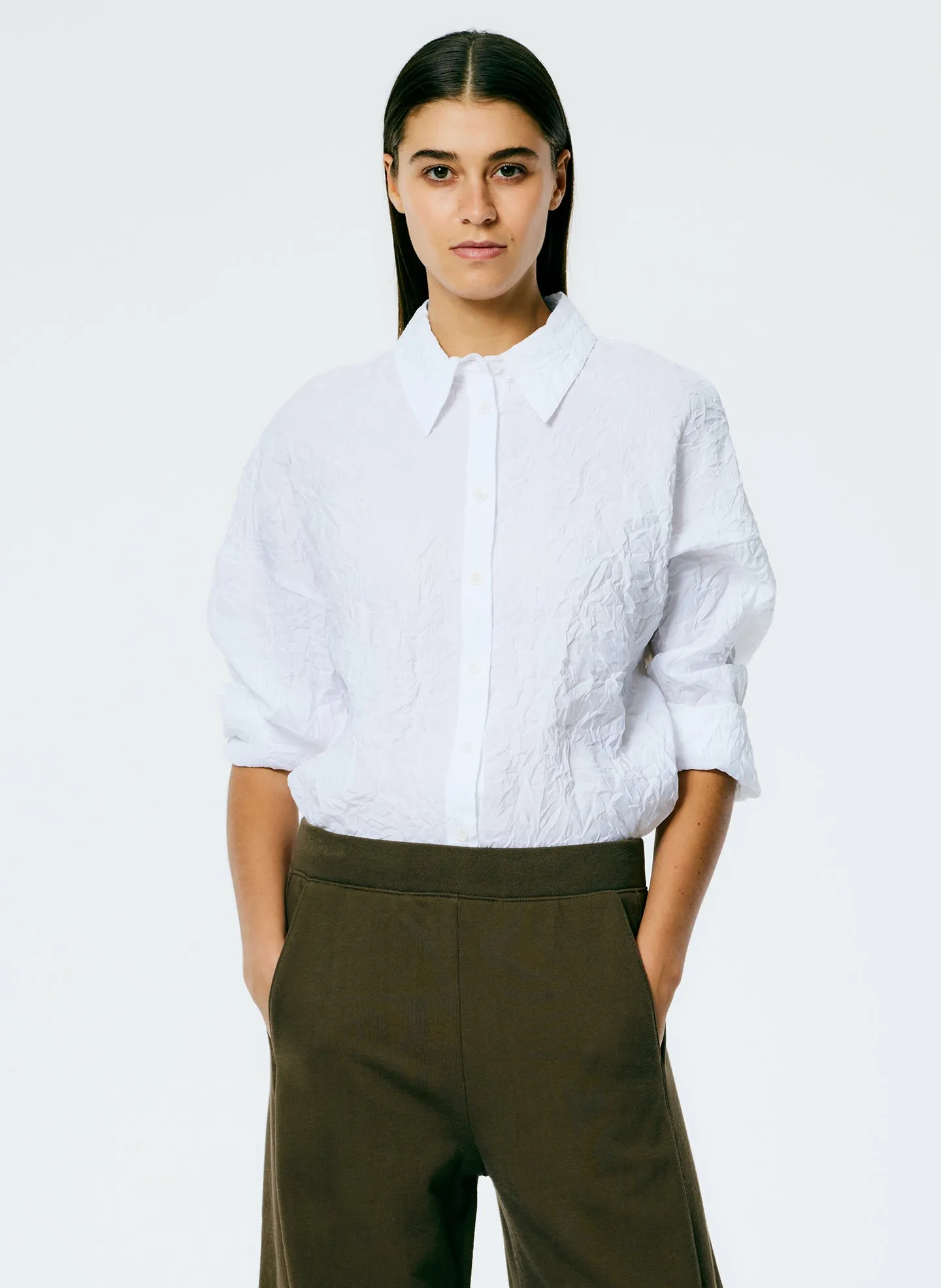 Crinkle Shirting Oversized Shirt