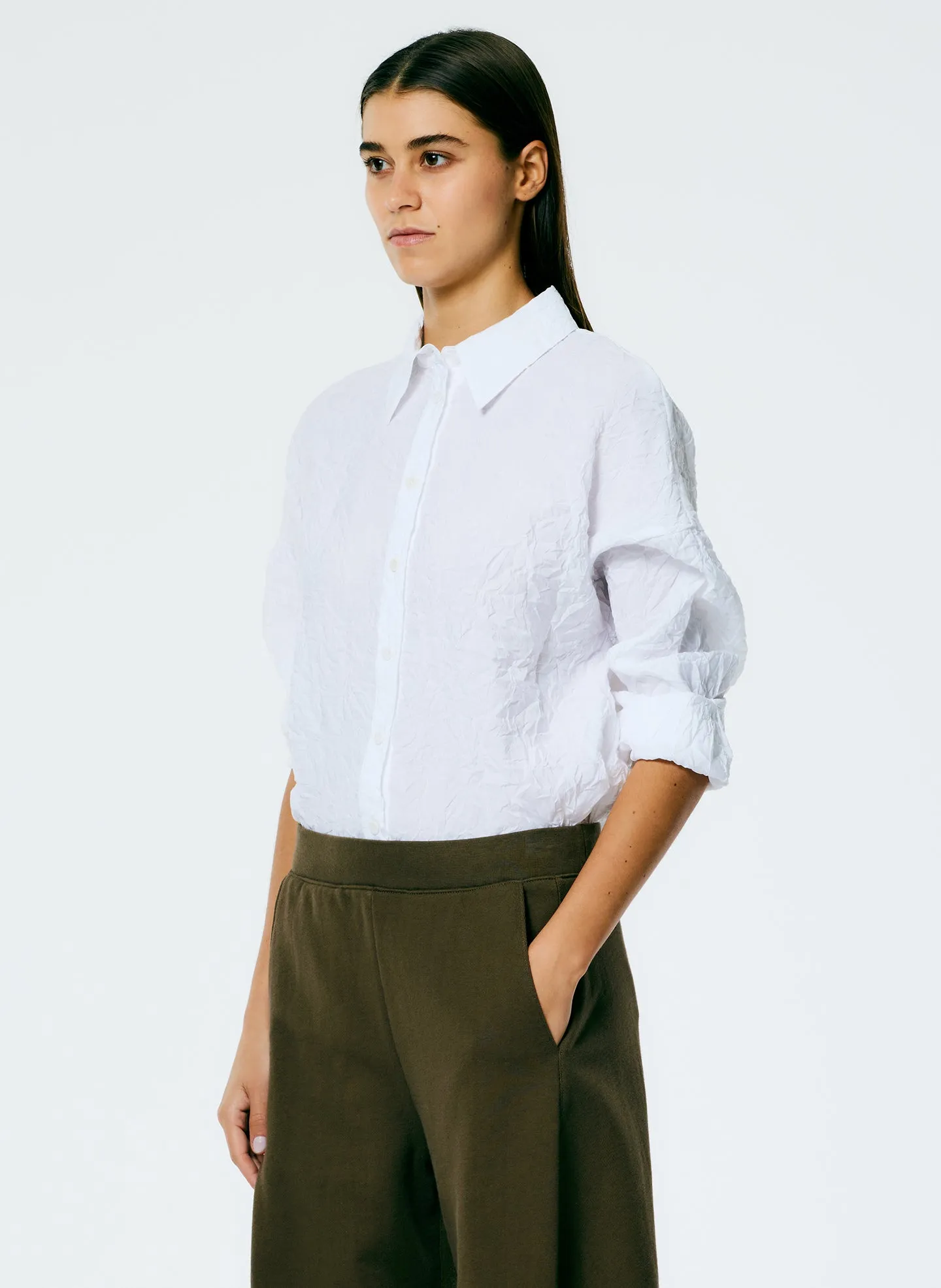 Crinkle Shirting Oversized Shirt