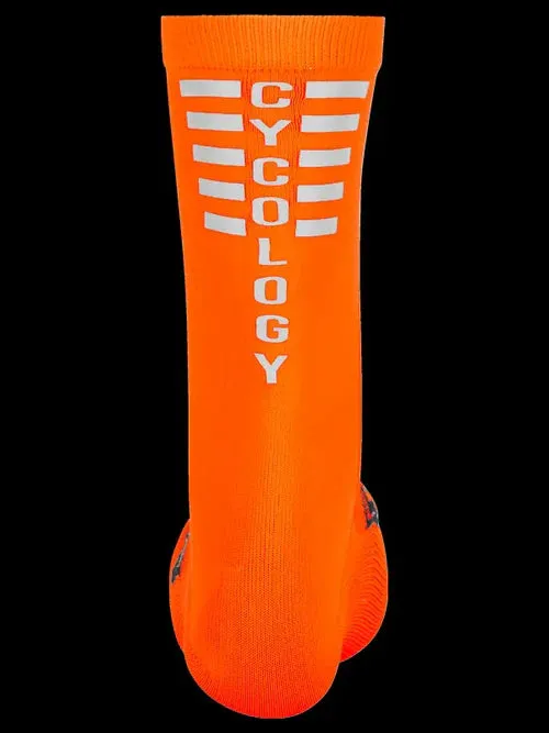 Cycology Reflective Logo Cycling Socks Orange