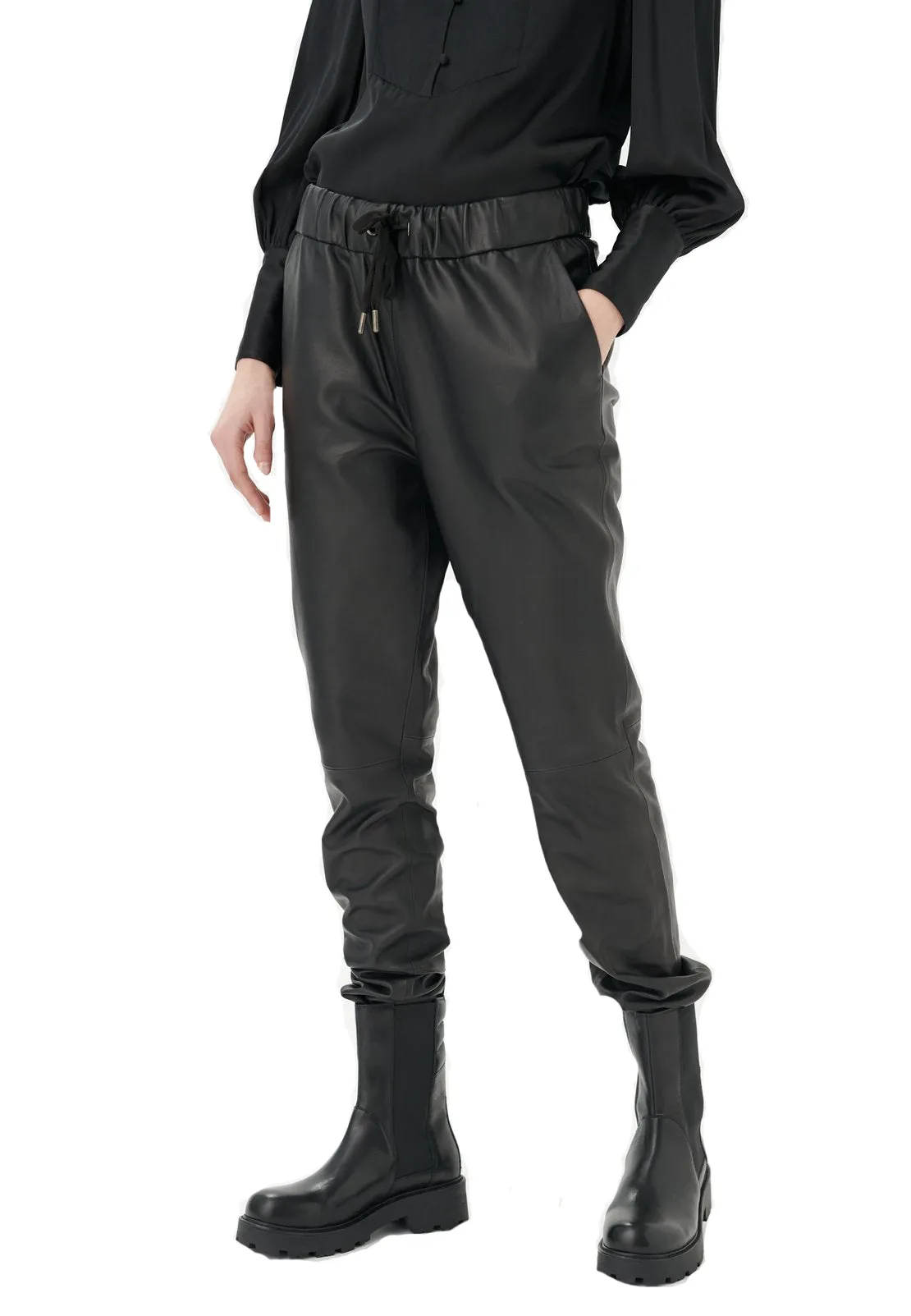 Dea Kudibal Helene Black Leather Trackpant