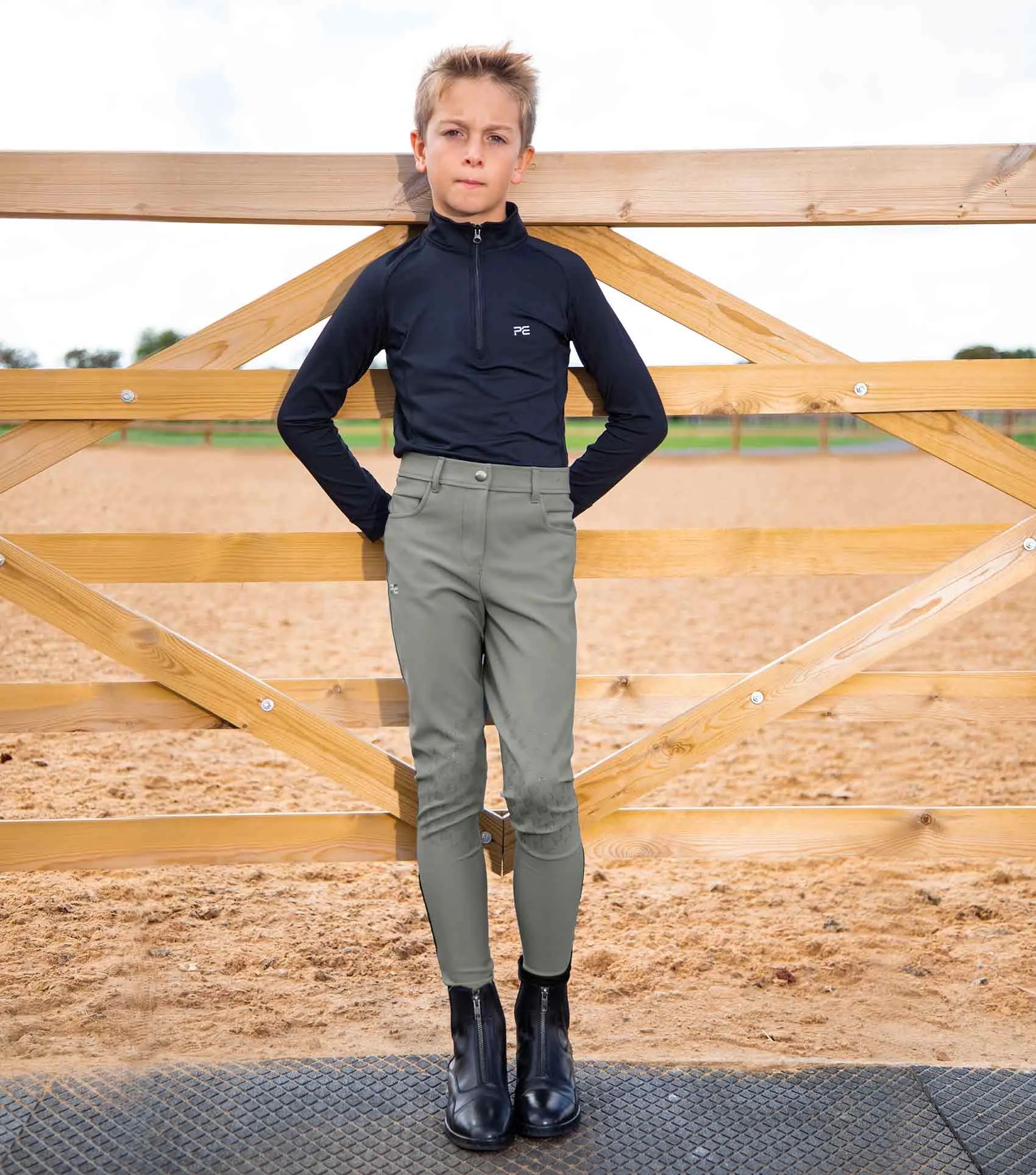 Derby Boys Riding Breeches Grey