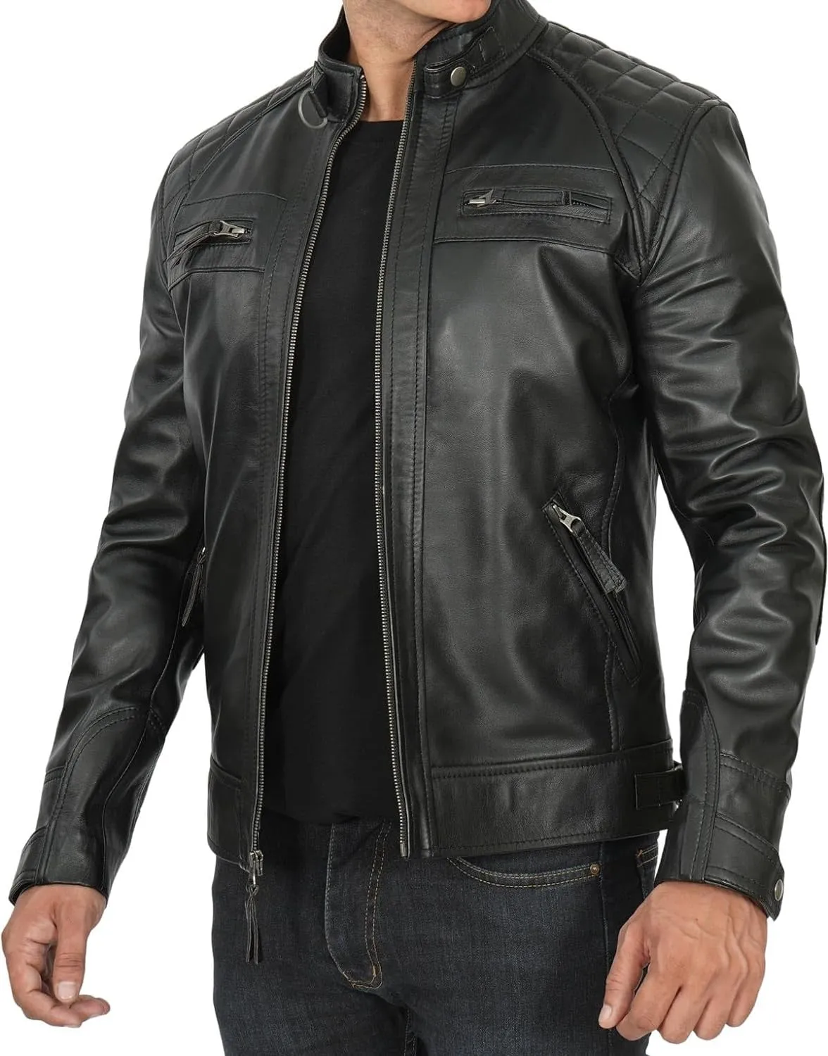 Distressed Brown Motorcycle Leather Jacket