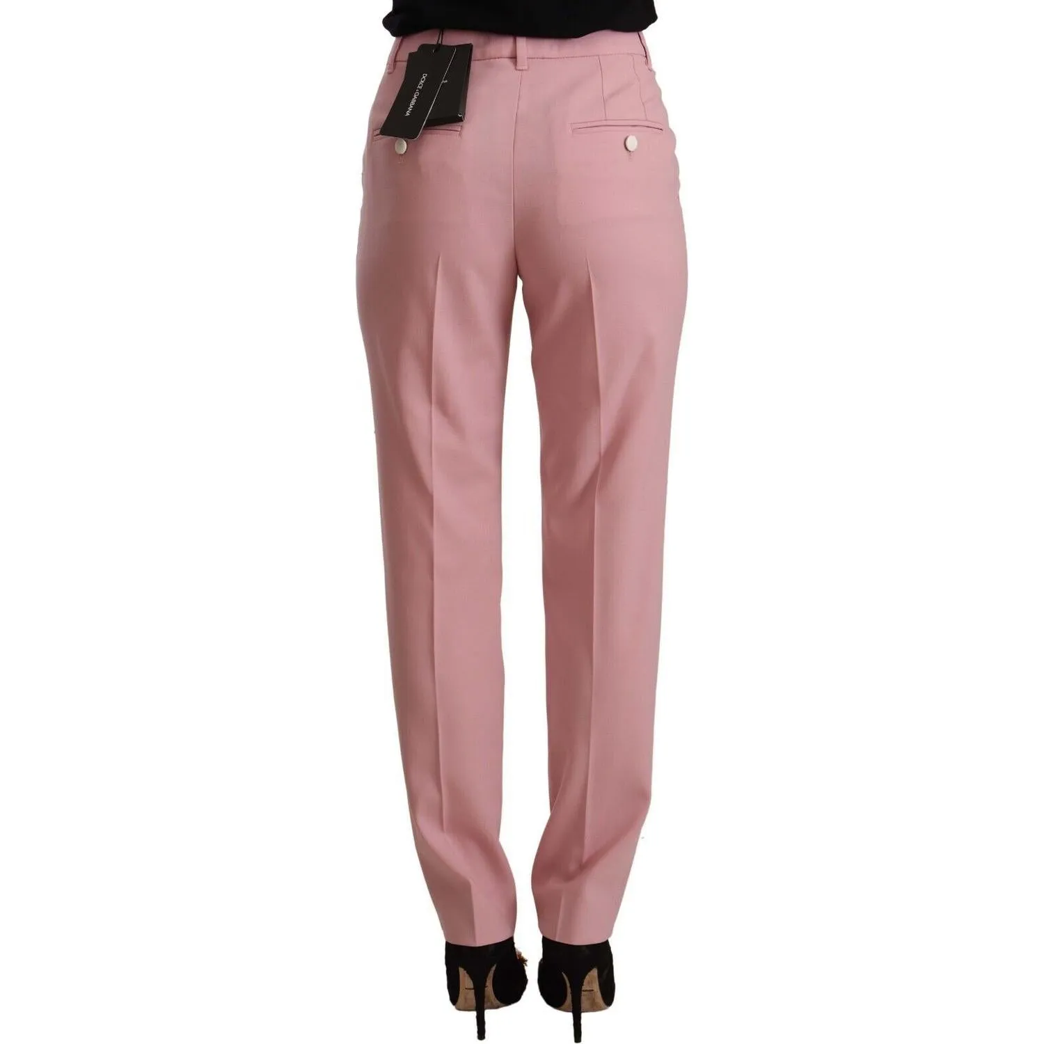 Dolce & Gabbana Elegant Pink High-Waisted Trousers