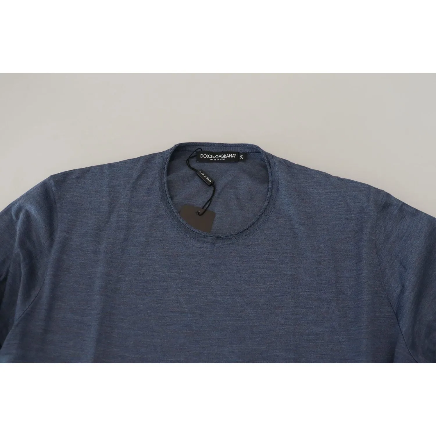 Dolce & Gabbana Elegant Silk Crewneck Blue Tee