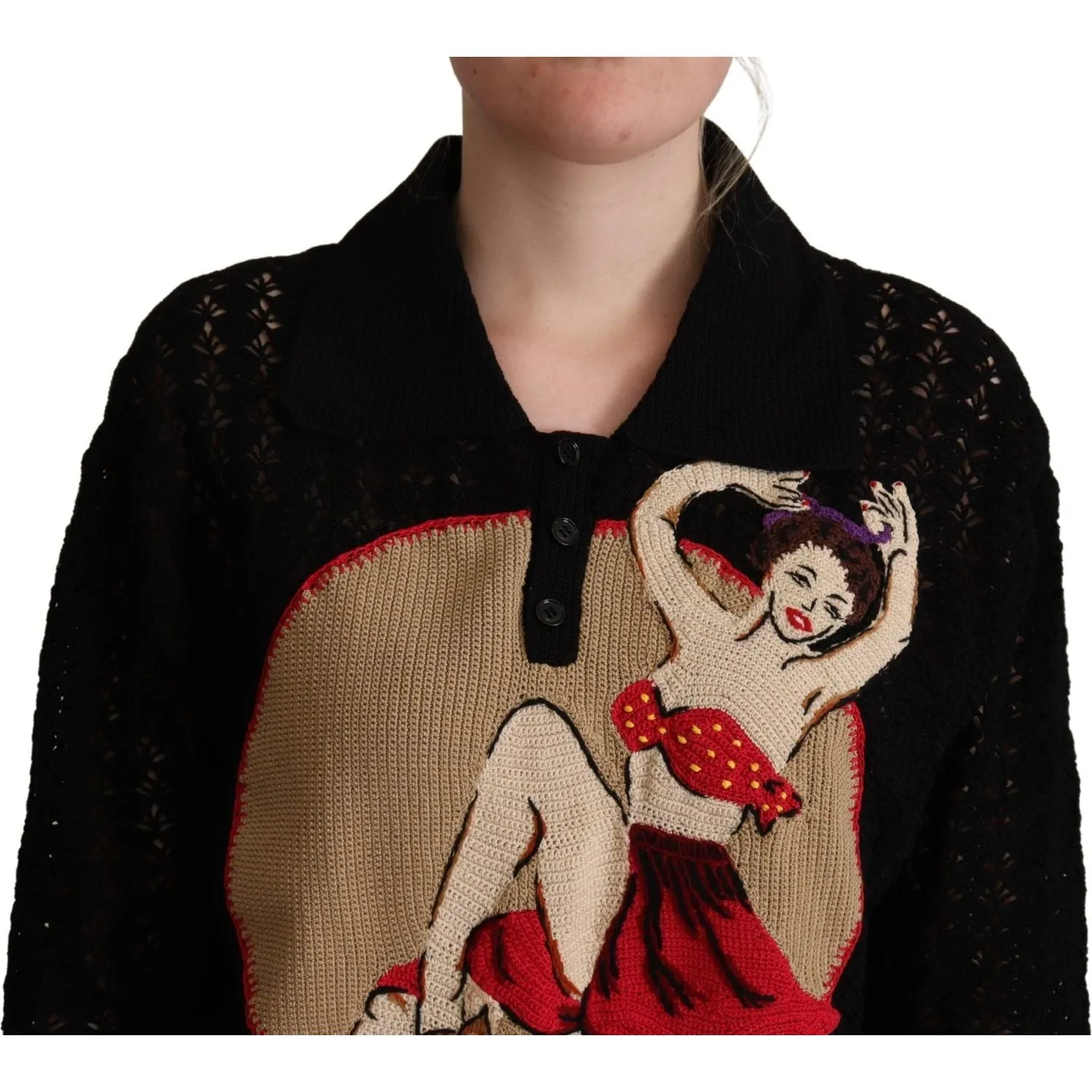 Dolce & Gabbana Embroidered Short Sleeve Luxury Sweater