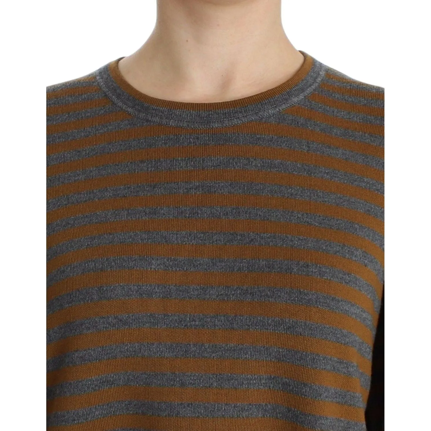 Dolce & Gabbana Yellow & Gray Striped Oversized Sweater