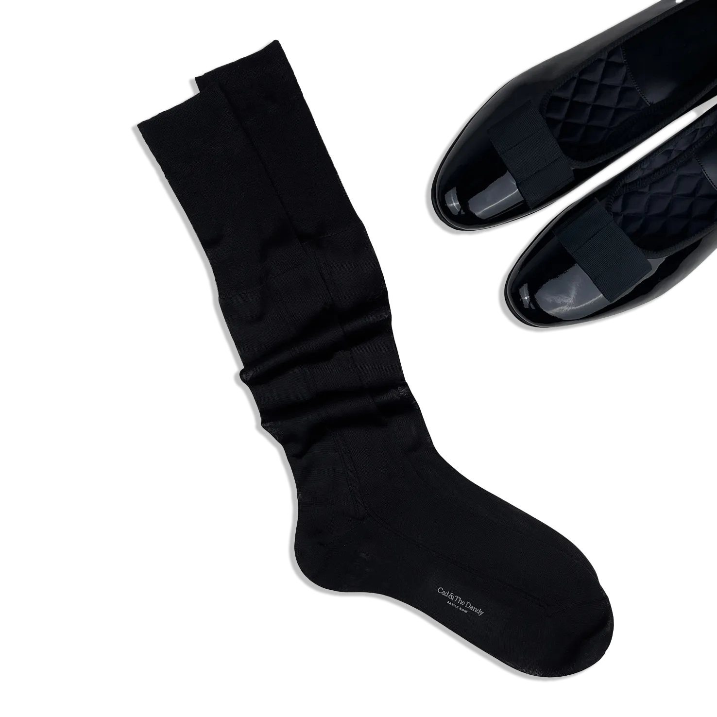 Dress Socks in Black Silk